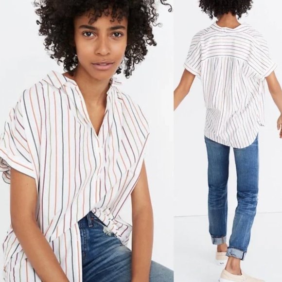 Madewell Tops - 💐HP 💐 Madewell Central Sadie Multi-stripe Shirt - Perfect Condition